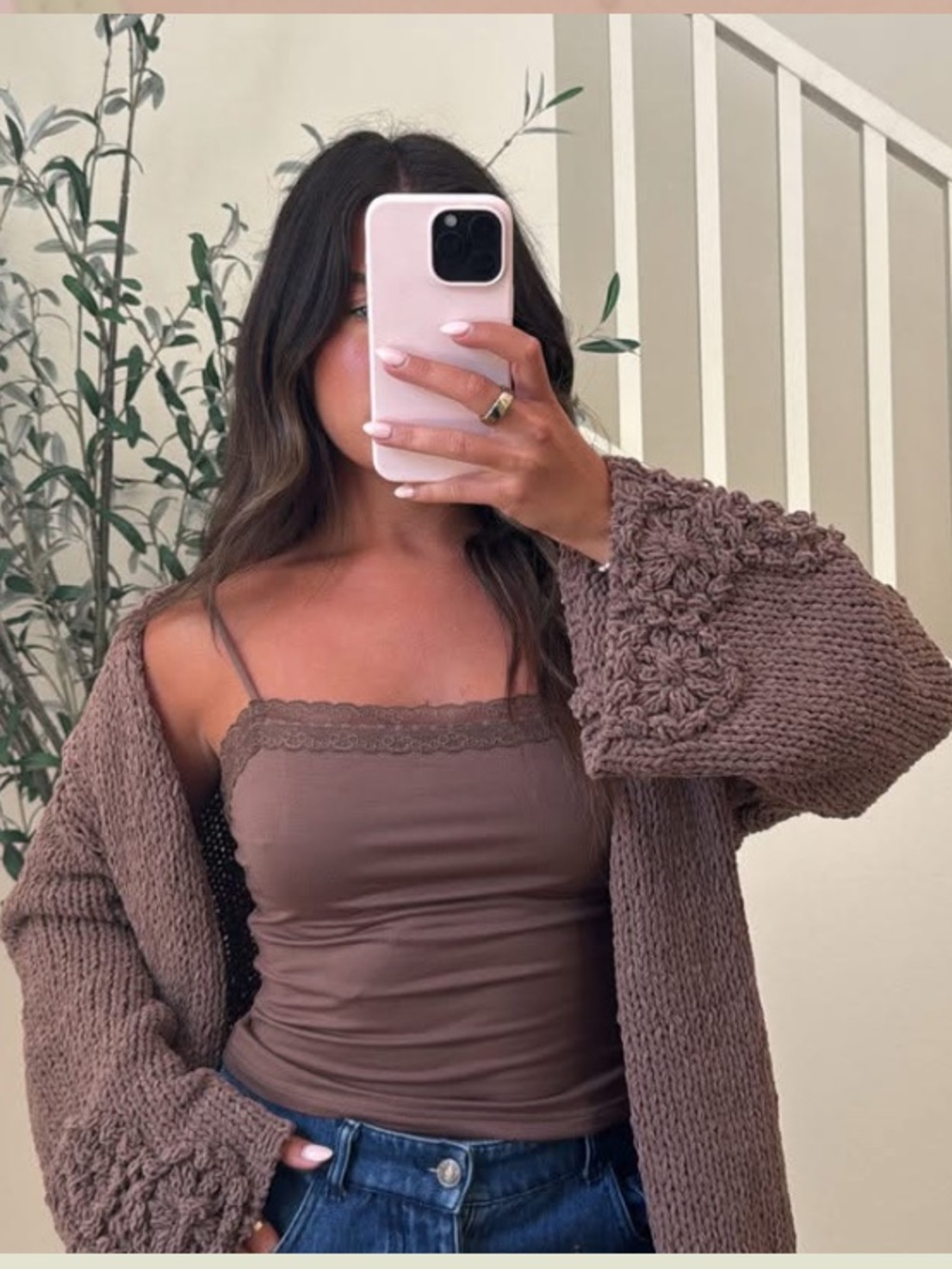 Lena Brown chenille Cardigan